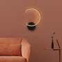 Opviq Moon - 13328 Lámpara de pared negra con LED integral